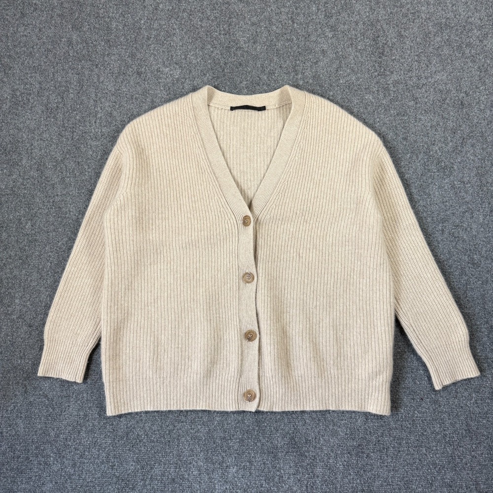 Jenni Kayne 100% Cashmere Cocoon Knit Cardigan Beige Oatmeal Casual Size XXS